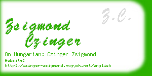 zsigmond czinger business card